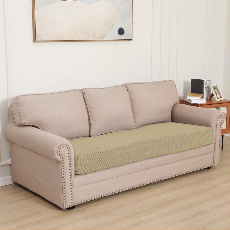 Easy-Going Stretch Cushion Cover Sofa Cushion Furniture Protector Sofa Seat Sofa slipcover Sofa Cover Soft Flexibility with Elastic Bottom(Sofa Cushion, Beige) - Image 2